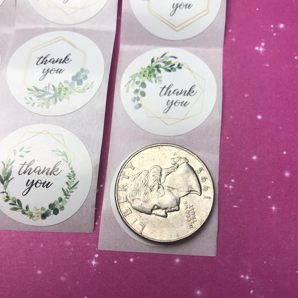 🌻200 thank you stickers small 1” round 8 designs - Picture 5 of 5